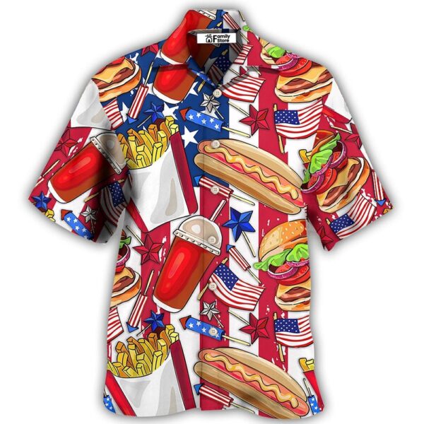 Food Independence Day Star America Hawaiian Shirt, 4th Of July Hawaiian Shirt, 4th Of July Shirt