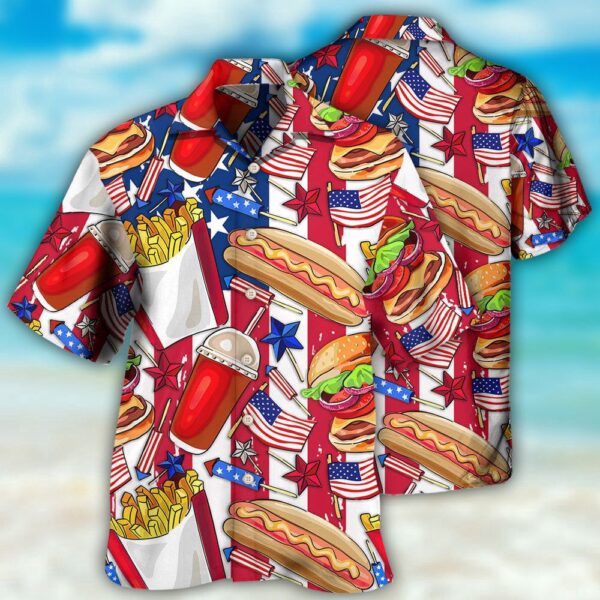 Food Independence Day Star America Hawaiian Shirt, 4th Of July Hawaiian Shirt, 4th Of July Shirt
