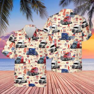Freightliner Cascadia Hawaiian Fourth Of July Shirt,…