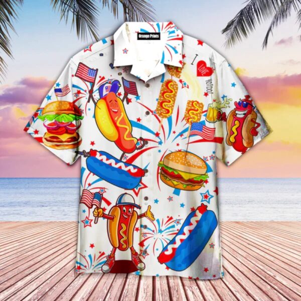 Funny American Hot Dog 4Th Of July Independence Day Hawaiian Shirt, 4th Of July Hawaiian Shirt, 4th Of July Shirt
