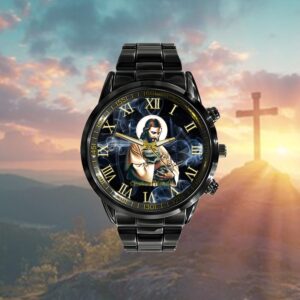Funny Jesus Christ Holding T-Rex Dinosaur Humor Hilarious Watch, Christian Watch, Religious Watches, Jesus Watch