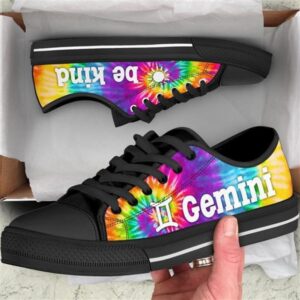 Gemini Zodiac Bekind Tie Dye Canvas Low…