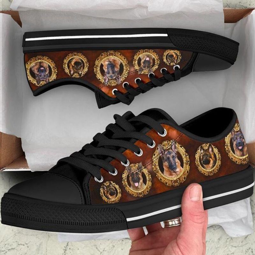 German Shepherd Low Top Shoes,  German Shepherd Dog Lovers Canvas Sneaker, Designer Low Top Shoes, Low Top Sneakers