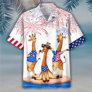 Giraffe Hawaiian Shirt For Independence’s Day, 4th…