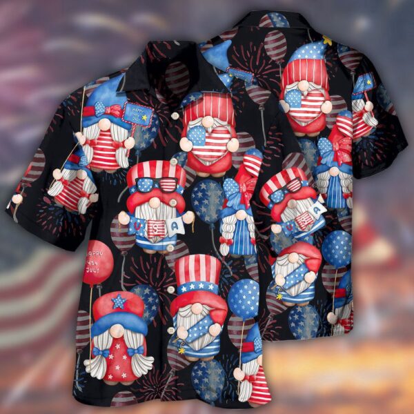 Gnome America Independence Day Fourth Of July Hawaiian Shirt, 4th Of July Hawaiian Shirt, 4th Of July Shirt