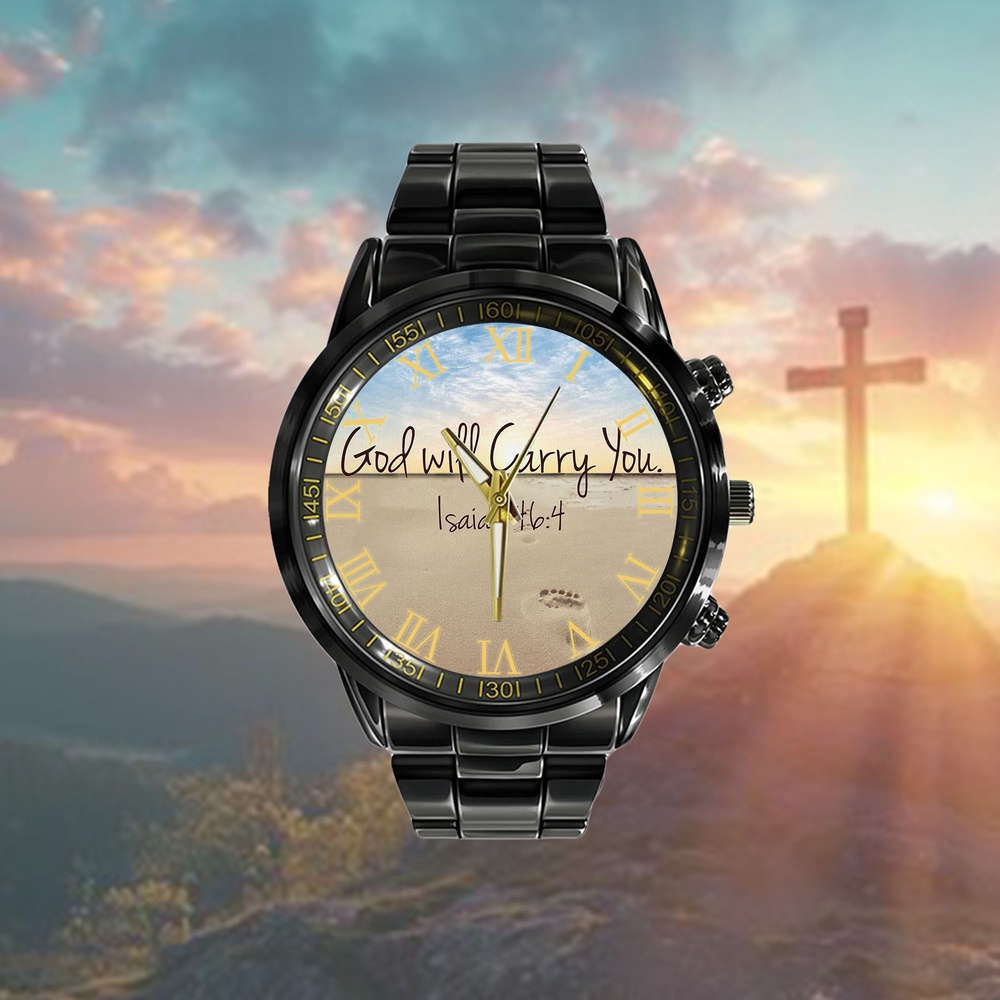 God Will Carry You Isaiah 464 Watch, Christian Watch, Religious Watches, Jesus Watch God Will Carry You Isaiah 464 Watch, Christian Watch, Religious Watches, Jesus Watch