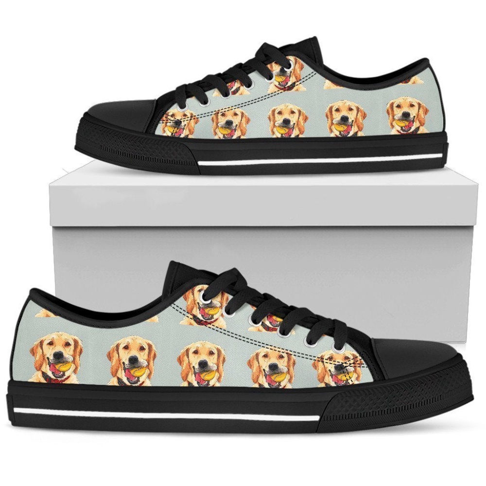 Golden Retriever Women’s Low Top Shoe, Ultimate Comfort &amp Performance, Designer Low Top Shoes, Low Top Sneakers