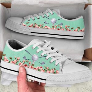 Golf Flower Low Top Shoes Canvas Print…