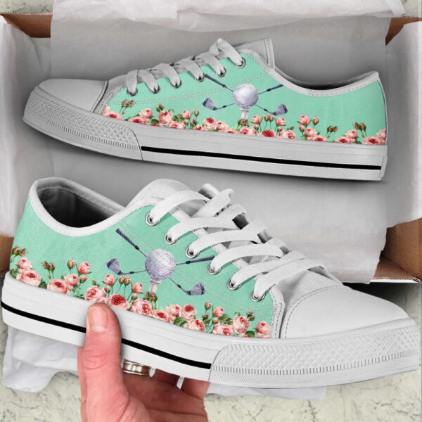 Golf Flower Low Top Shoes Canvas Print Lowtop Trendy Fashion, Low Top Sneakers, Sneakers Low Top