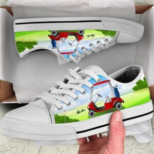 Golf Landscape Watercolor Low Top Shoes, Low…