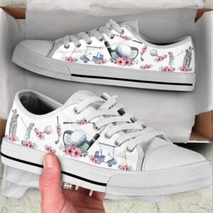 Golf Watercolor Flower Low Top Shoes Stylish…