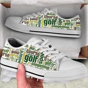 Golf Word Cloud Low Top Canvas Print…
