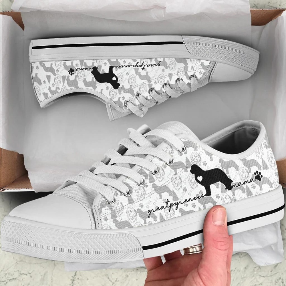 Great Pyrenees Low Top Shoes, Christmas Holiday Gift For Dog Lovers, Designer Low Top Shoes, Low Top Sneakers Great Pyrenees Low Top Shoes, Christmas Holiday Gift For Dog Lovers, Designer Low Top Shoes, Low Top Sneakers