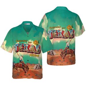 Greetings From Texas Custom Hawaiian Shirt, Cowboy…