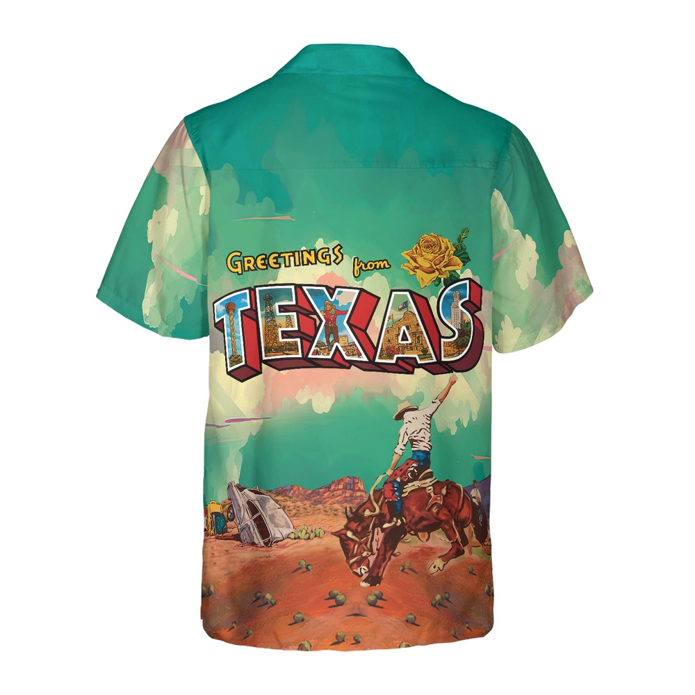 Greetings From Texas Custom Hawaiian Shirt, Cowboy Rodeo Texas Western Shirt, Texas Hawaii Shirt, Texas Shirt