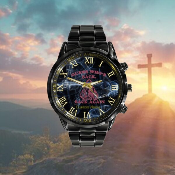 Guess Who’s Back Back Again Happy Easter Jesus Christ Watch, Christian Watch, Religious Watches, Jesus Watch