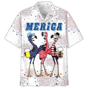 Happy Independence Day Flamingo Celebration All Printed…