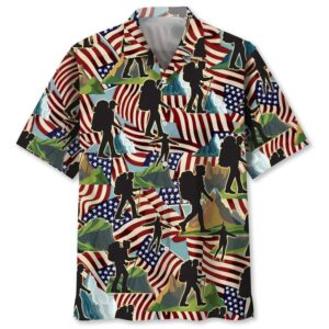 Hiking Usa Hawaiian Shirt, 4th Of July…
