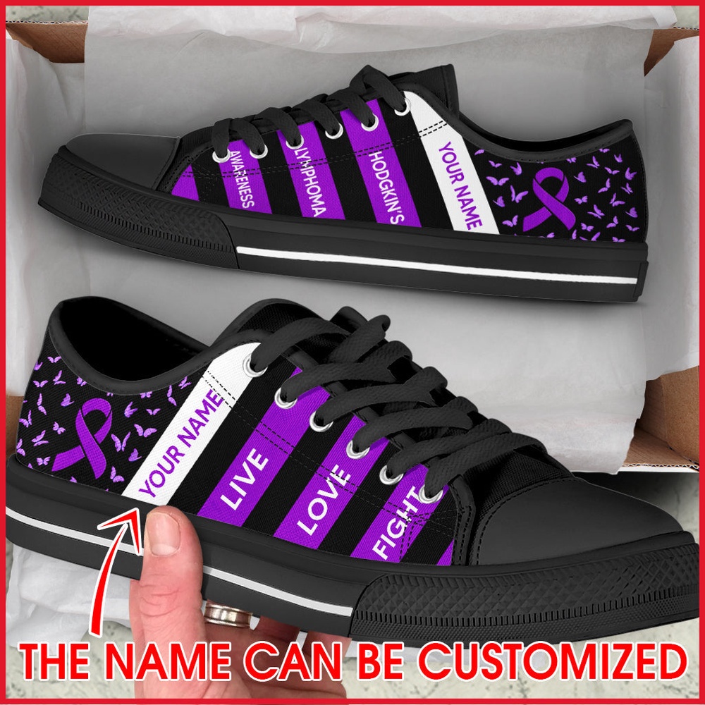 Hodgkin’s Lymphoma Shoes Plaid Low Top Canvas Shoes, Low Top Designer Shoes, Low Top Sneakers