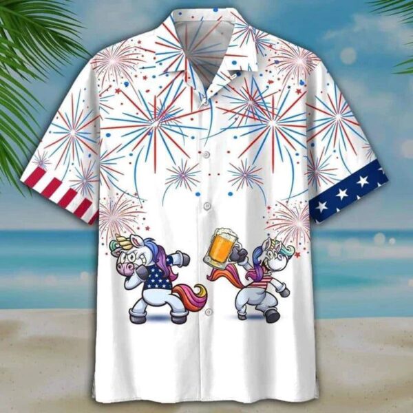 Horse Beer Hawaiian Fourth Of July Shirt, 4th Of July Hawaiian Shirt, 4th Of July Shirt