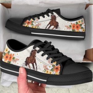 Horse Embroidery Floral Low Top Shoes Canvas Print Casual Shoes Low Tops Low Top Sneakers 2 aexfft.jpg