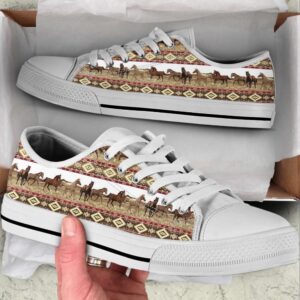 Horse Fabric Patterns Low Top Shoes Canvas…