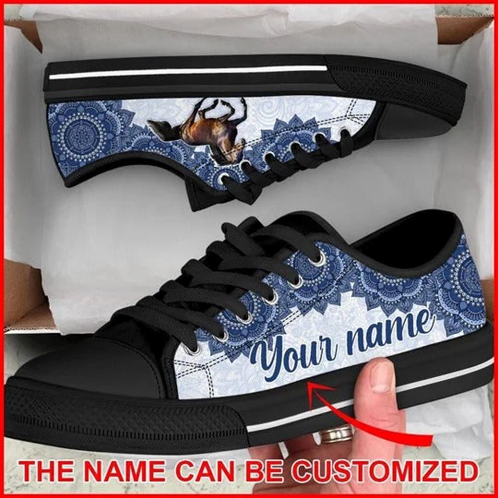 Horse Mandala Luxury Personalized Canvas Low Top Shoes, Low Tops, Low Top Sneakers
