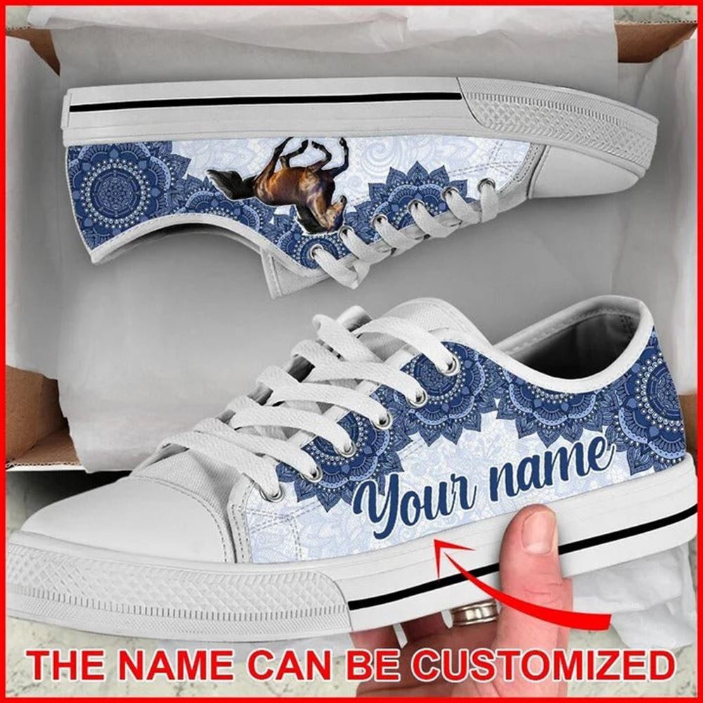 Horse Mandala Luxury Personalized Canvas Low Top Shoes, Low Tops, Low Top Sneakers
