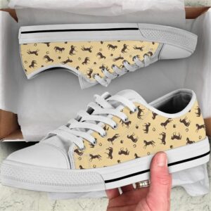 Horse Pattern Watercolor Low Top Shoes, Low…