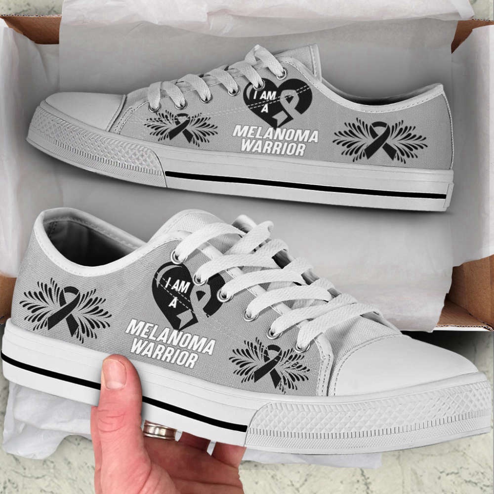 I Am A Melanoma Shoes Warrior Low Top Shoes Canvas Shoes, Low Top Designer Shoes, Low Top Sneakers