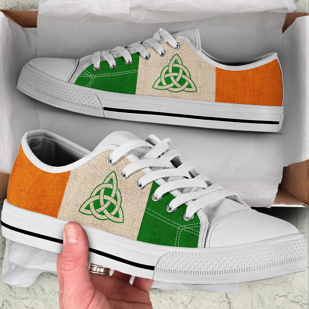 Irish Celtic Protection Ireland Flag Low Top Shoes, Low Top Designer Shoes, Low Top Sneakers