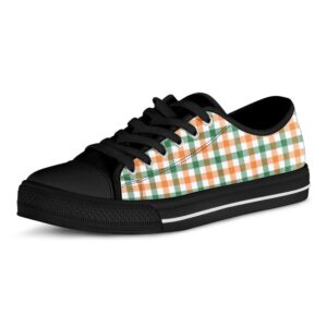 Irish Plaid St. Patrick s Day Print Black Low Top Shoes Low Top Designer Shoes Low Top Sneakers 2 rixphb.jpg