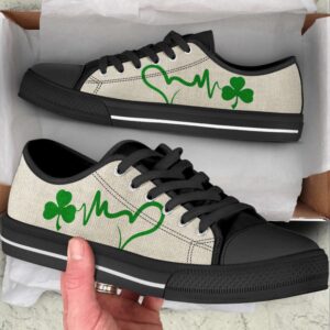 Irish Shamrock Heartbeat Low Top Shoes Canvas…