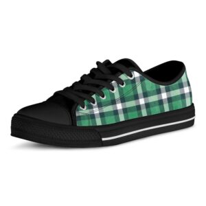 Irish St. Patrick s Day Plaid Print Black Low Top Shoes Low Top Designer Shoes Low Top Sneakers 2 vw78nh.jpg