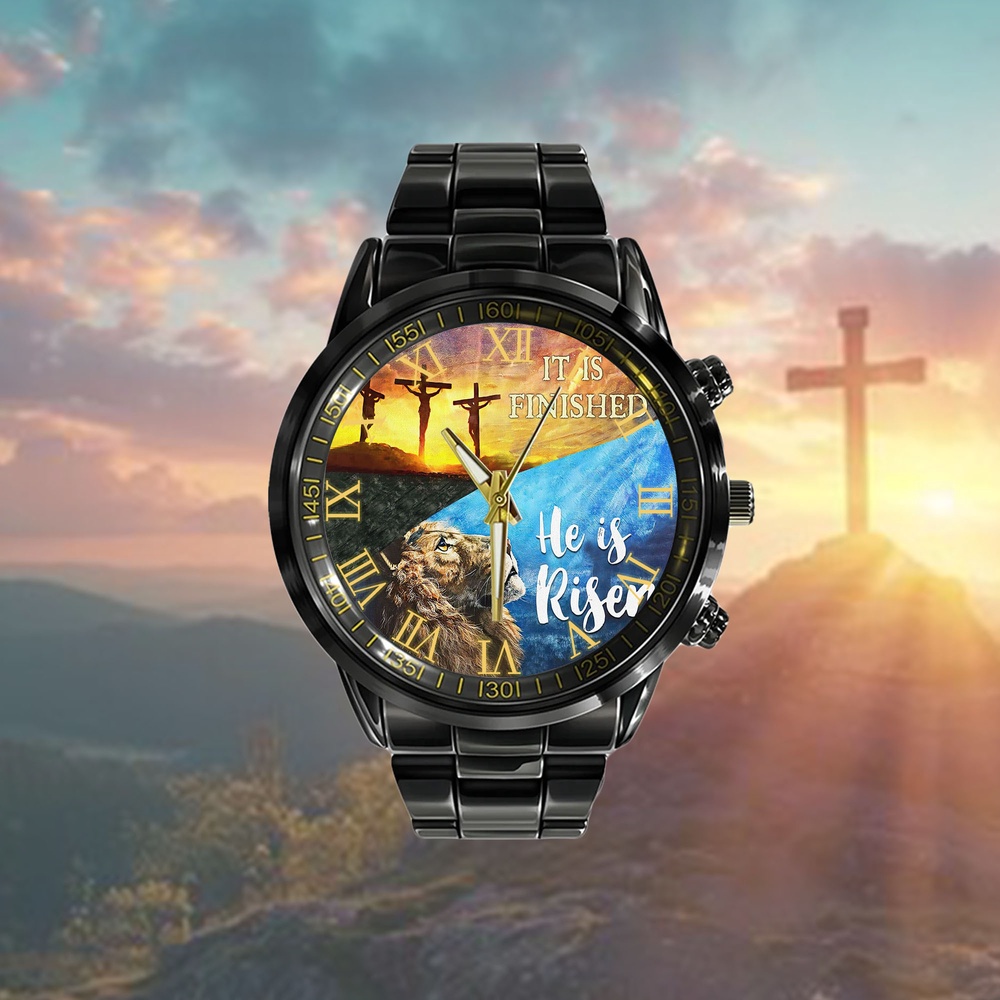It Is Finished He Is Risen Watch, Christian Watch, Religious Watches, Jesus Watch It Is Finished He Is Risen Watch, Christian Watch, Religious Watches, Jesus Watch