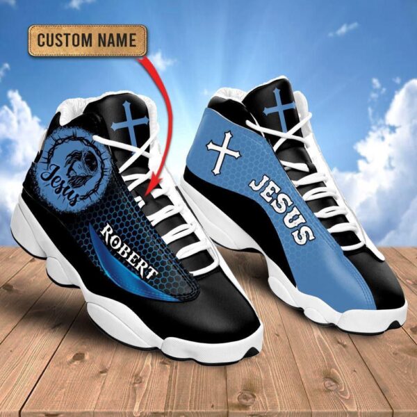 Jesus Basic Cool Dark Blue Custom Name Basketball Shoes For Jesus Lovers, Christian Basketball Shoes, Basketball Shoes 2024