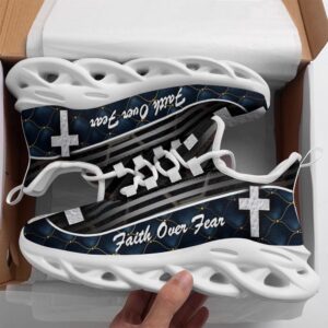 Jesus Black Faith Over Fear Running Sneakers…