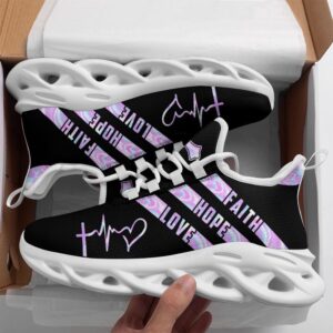Jesus Faith Hope Love Running Sneakers Black…