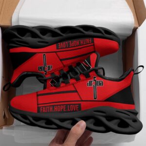 Jesus Faith Hope Love Running Sneakers Red…