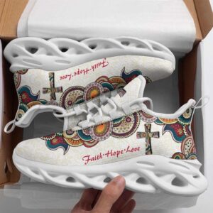 Jesus Faith Hope Love Running Sneakers White…