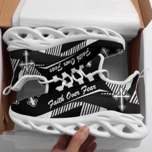 Jesus Faith Over Fear Black Running Sneakers…