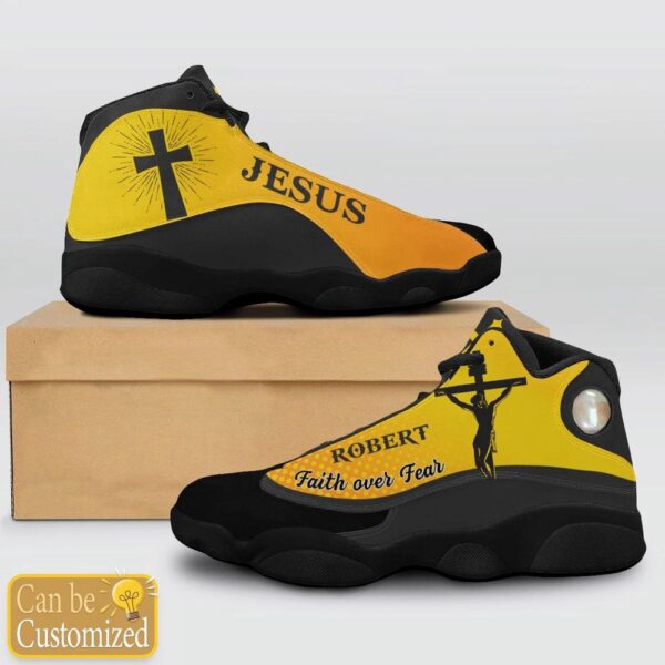 Jesus Faith Over Fear Custom Name Basketball Shoes For Jesus Lovers, Christian Basketball Shoes, Basketball Shoes 2024
