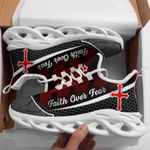 Jesus Faith Over Fear Red Black Running…