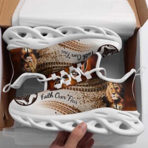 Jesus Faith Over Fear Running Sneakers Black…