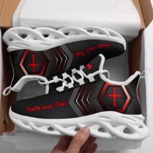 Jesus Faith Over Fear Running Sneakers Red…
