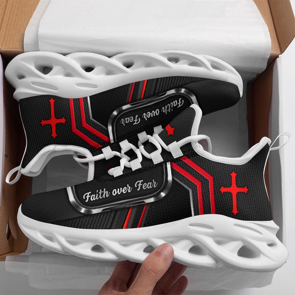 Jesus Faith Over Fear Running Sneakers White And Black Max Soul Shoes, Max Soul Sneakers, Max Soul Shoes Jesus Faith Over Fear Running Sneakers White And Black Max Soul Shoes, Max Soul Sneakers, Max Soul Shoes