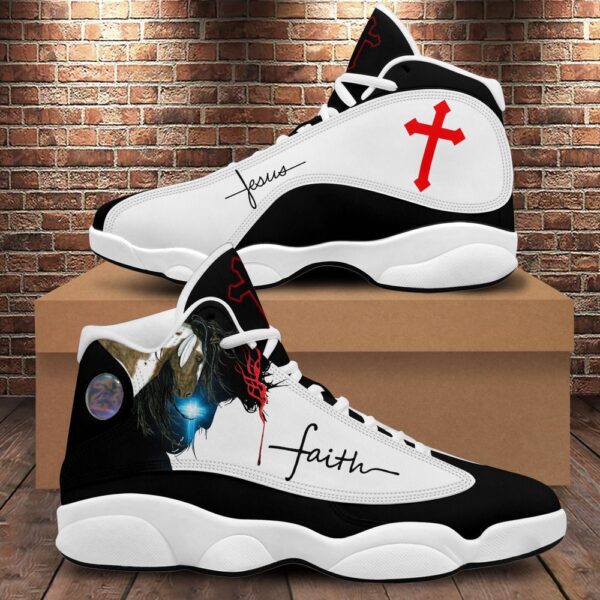 Jesus Faith Portrait Art Basketball Shoes, Christian Basketball Shoes, Basketball Shoes 2024