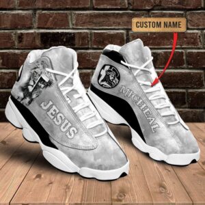 Jesus Gray Lion Custom Name Basketball Shoes,…