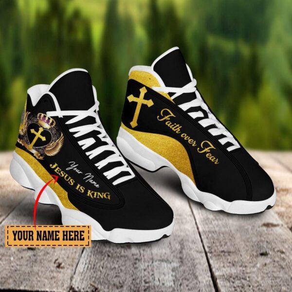 Jesus Is King Faith Over Fear Custom Name Basketball Shoes, Christian Basketball Shoes, Basketball Shoes 2024