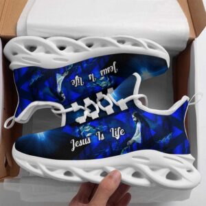 Jesus Is Life Running Sneakers Blue Max…